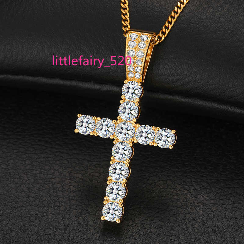 Pendant Necklaces Fine Jewelry 925 Sterling Silver Pass Diamond Tester 5mm VVS Moissanite Classic Cross Pendant Necklace For Men Women