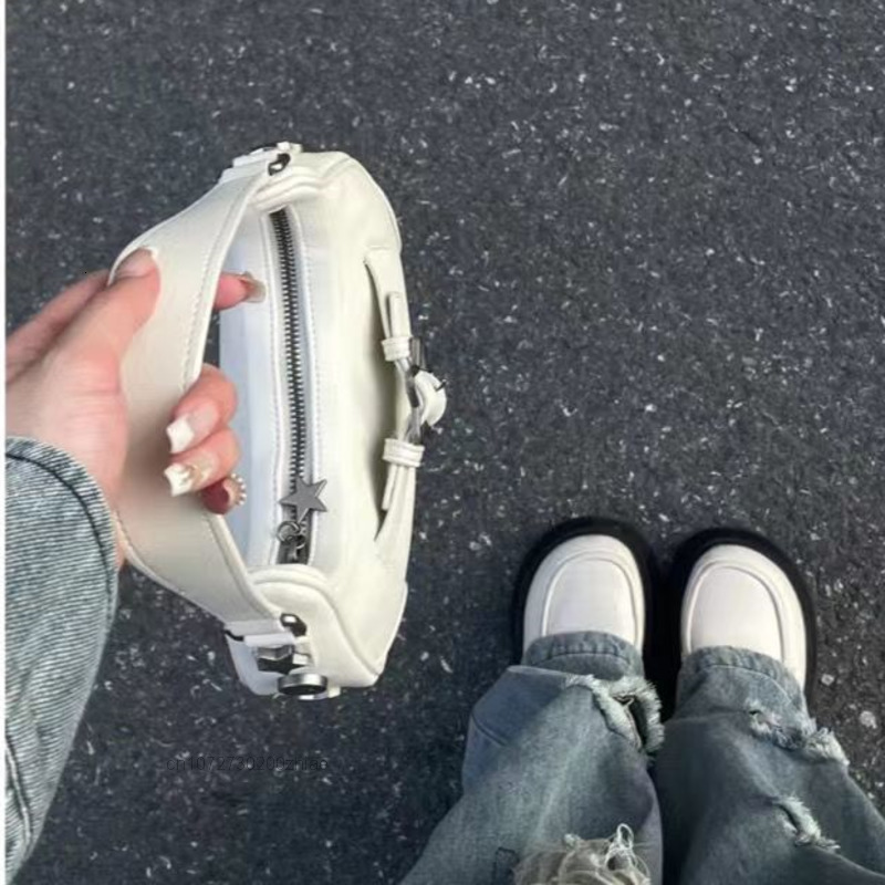 Waist Bags Vintage Star Y2K Bag Gothic Punk Handbags For Women Fashion Underarm Ladies Clutch Pu Leather Female Armpit Purses Y2k 230713