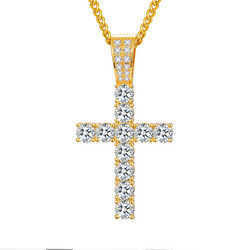 Pendant Necklaces Fine Jewelry 925 Sterling Silver Pass Diamond Tester 5mm VVS Moissanite Classic Cross Pendant Necklace For Men Women