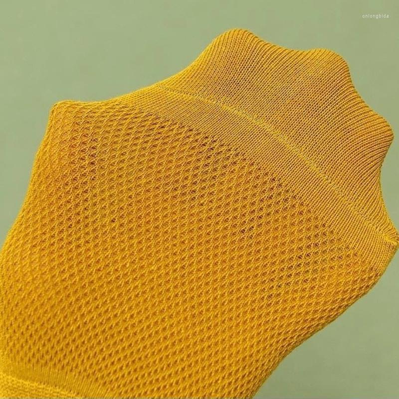 Mens Socks 5 Pair Set Cotton Mesh For Men No Show Invisible Low Cut Summer Silicone Thin Sock Non-Slip Breathable Ankle Comfortable