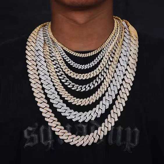 Pendant Necklaces Fancy Iced Out Emerald Cut 20 mm Moissanite Cuban Link Chain Sterling Silver 925 Cuban Link Chain