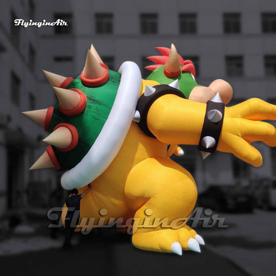 Fantastic Large Inflatable King Bowser Koopa Cartoon Character Air Blow Up Evil Turtle For Comic Show