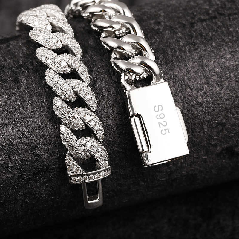 Pendant 10MM Sterg With Moissanite dia Iced Out Sier Miami Cuban k Chain Necklaces