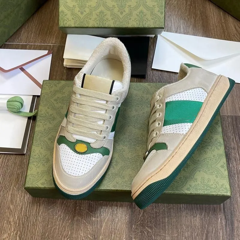 Designer Casual Shoes Sneakers Dirty Beige Butter Leather Italy Brand Distressed Green Red Stripe Bi-color Canvas Shoe Trainer
Designer Casual Shoes Sneakers Dirty Beige Butter Leather Italy Brand Distressed Green Red Stripe Bi-color Canvas Shoe Trainer
