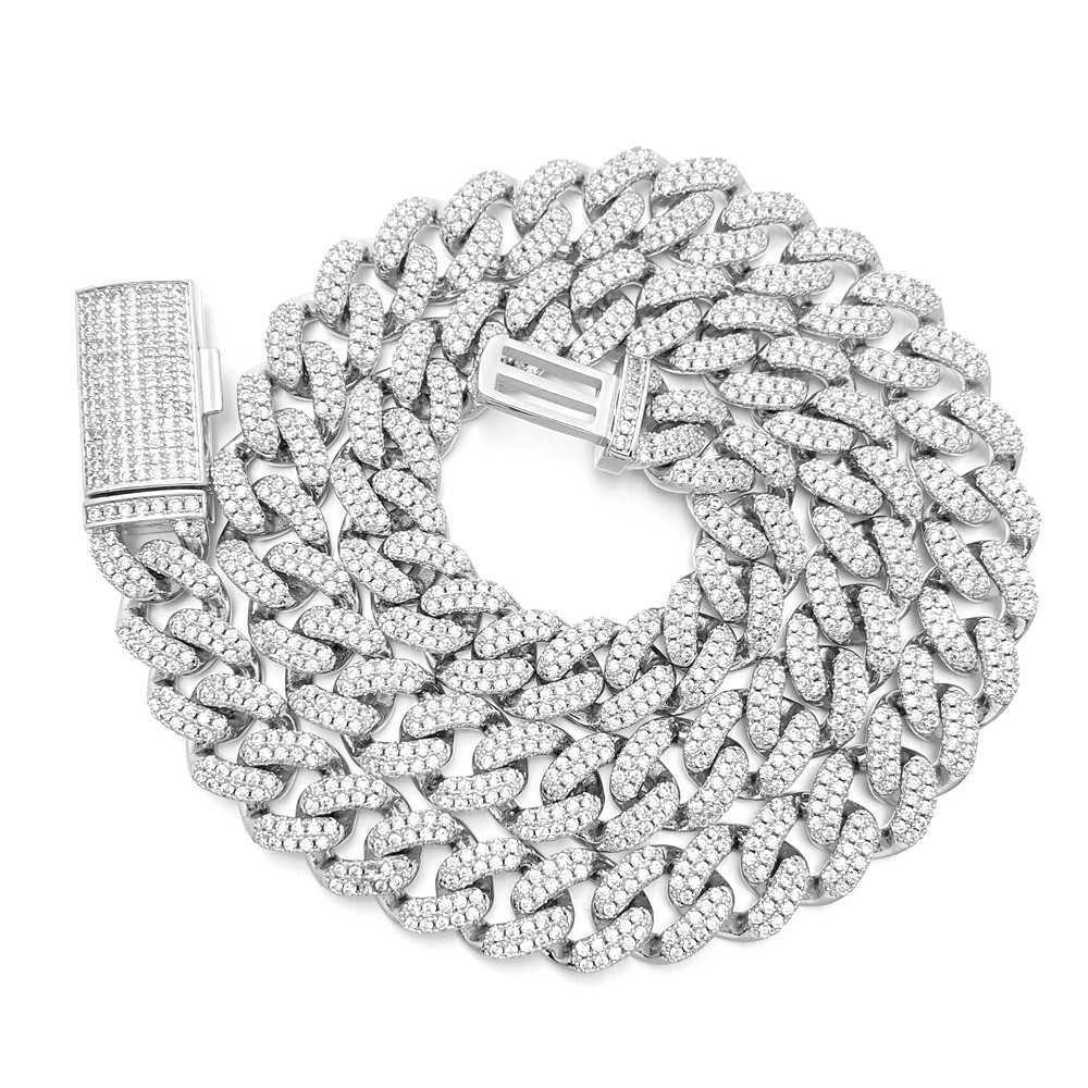 Pendant Necklaces iced out hip pop 10mm mens sterg sier k necklace vvs moissanite cuban dia chain
