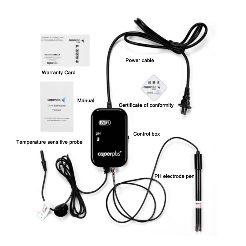 Other Aquarium Fish 110 240V Caperplus Q1 Q2 PH Temperature TDS 3 In 1 Intelligence Monitor Detector WIFI APP Digital Tanks 230715