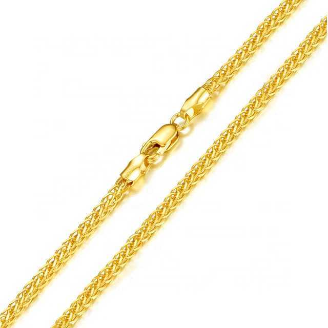 Pendant Necklaces Xiy Bulk Sale Trendy new design Pure real Chn chain Clavicle solid Yellow Gold Chain