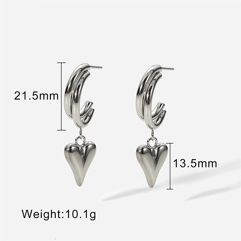 Stud Fashion Cute Love Heart Pendant Earrings Charms Loops Circle Dangle Hoop For Women Party Jewelry Gifts 230714