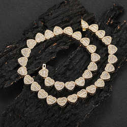 Pendant Necklaces Top Quality Custom Heart Shape Design Fashion Jewelry Moissanite Necklace Tennis Chain