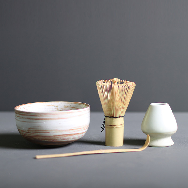 Wine Glasses 4 5pcs set Matcha Tea Set Bamboo Whisk Scoop Ceramic Bowl Traditional Indoor Handmade Tea making Tools Birthday Giftset 230714