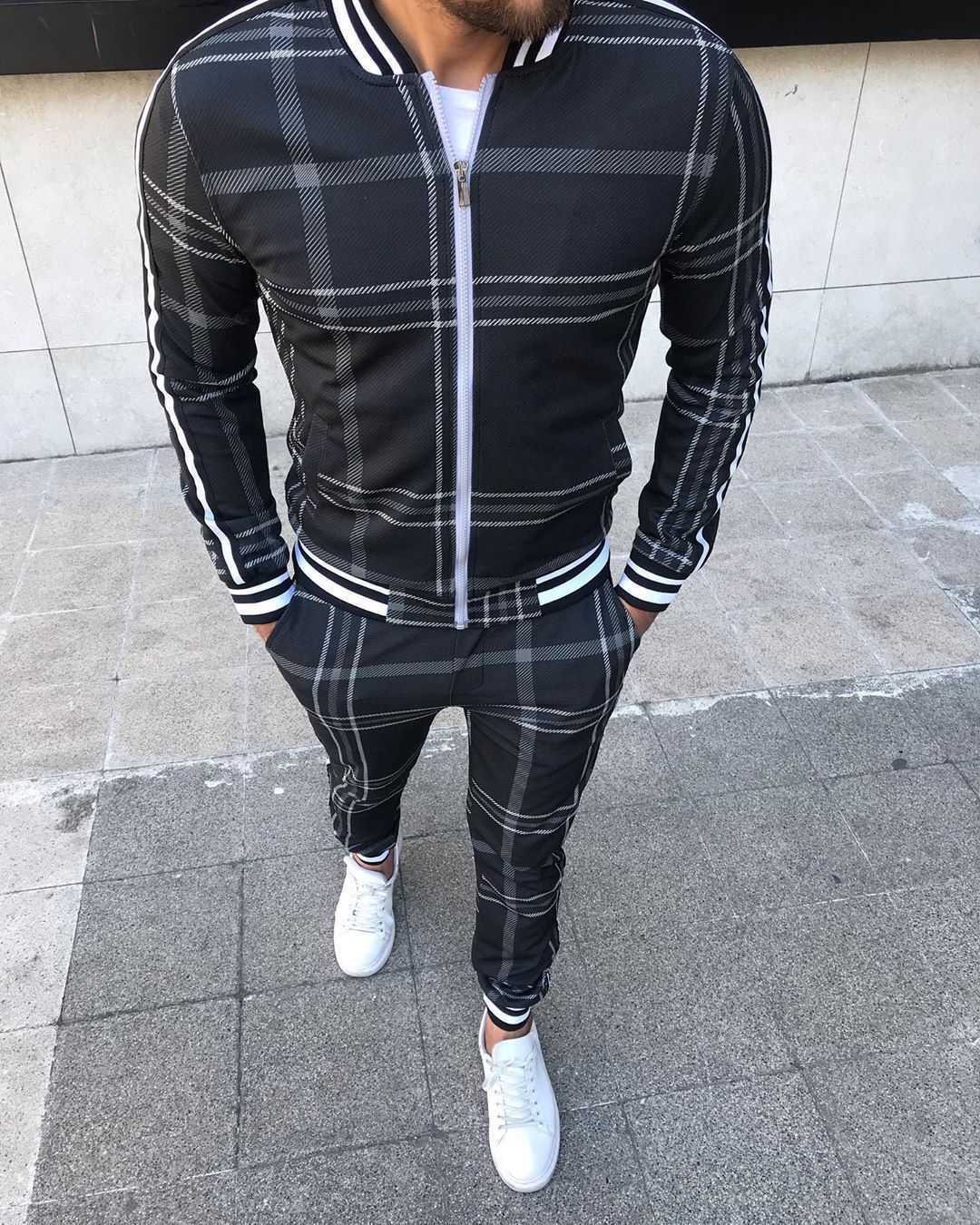 Men's Tracksuits Casual Sports Suit Autumn Thin Zipper Jacket Trousers Digital T230715