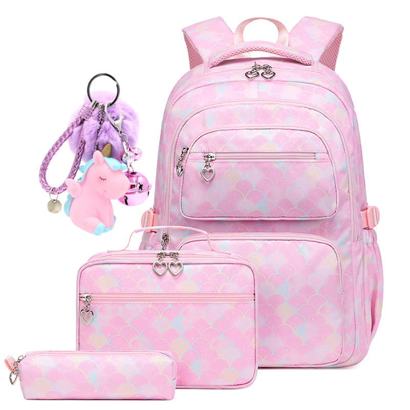 Backpacks High quality teenage girl backpack school children's backpack with lunch bag children's backpack set mochilas para estiantes 23071