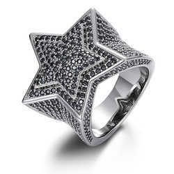 Men Band Rings Women Hiphop Fine Jewelry Iced Out Gold Plated Sterg Sier VVS Moissanite Dia Star Ring With GRA Certificate123