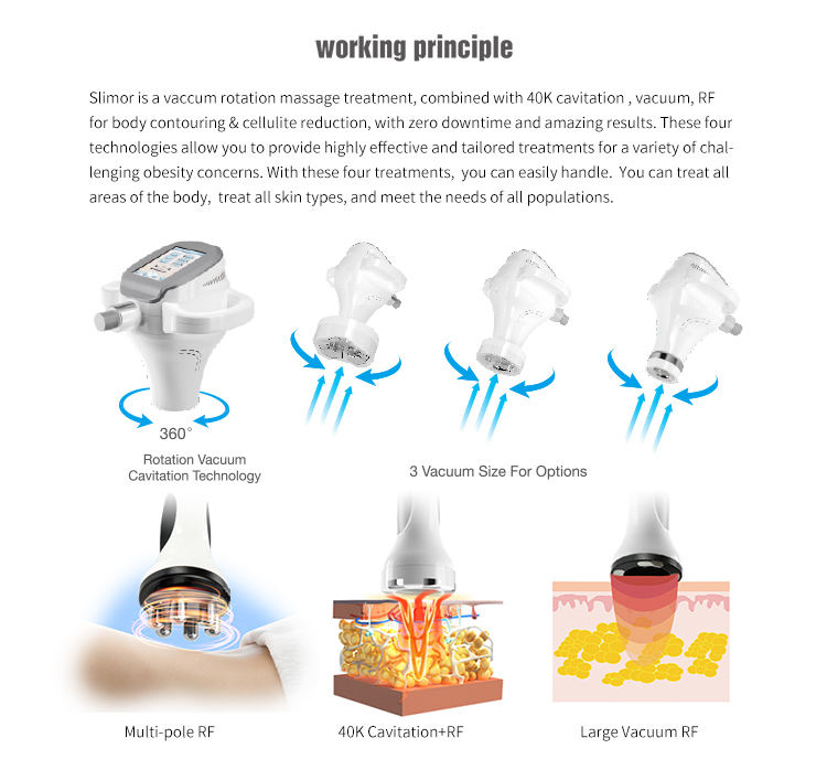 2023 Vacuum Rotation Cavitation Rf Body Fat Weight Loss Body Massage Vibrator Machine Ultrasonic Body Slimming Machine