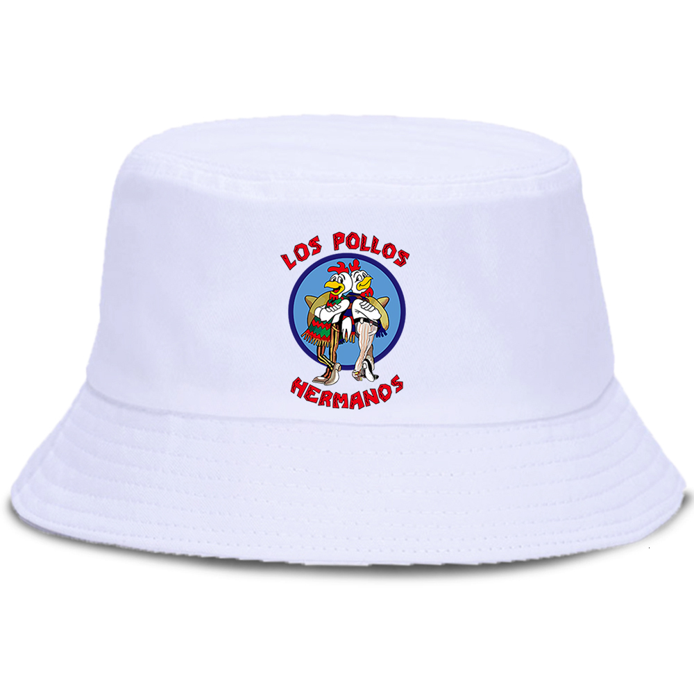 Outdoor Hats Funny LOS POLLOS Hermanos Print Bob Panama Bucket Hat Women Fishing Hats Fisherman Cap Cotton Outdoor Sunscreen Sun Shade Caps 230714