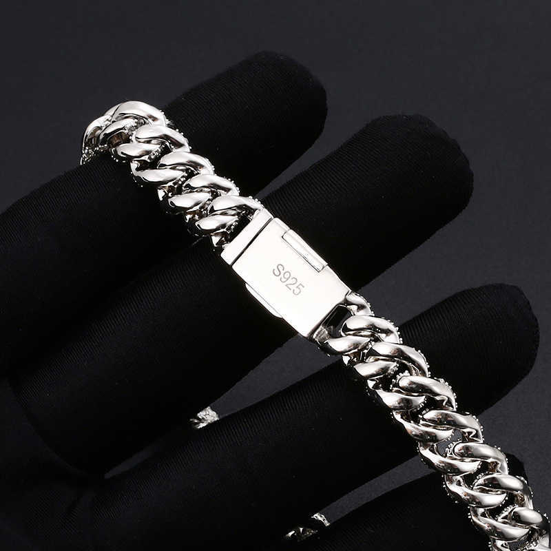 Pendant 10MM Sterg With Moissanite dia Iced Out Sier Miami Cuban k Chain Necklaces