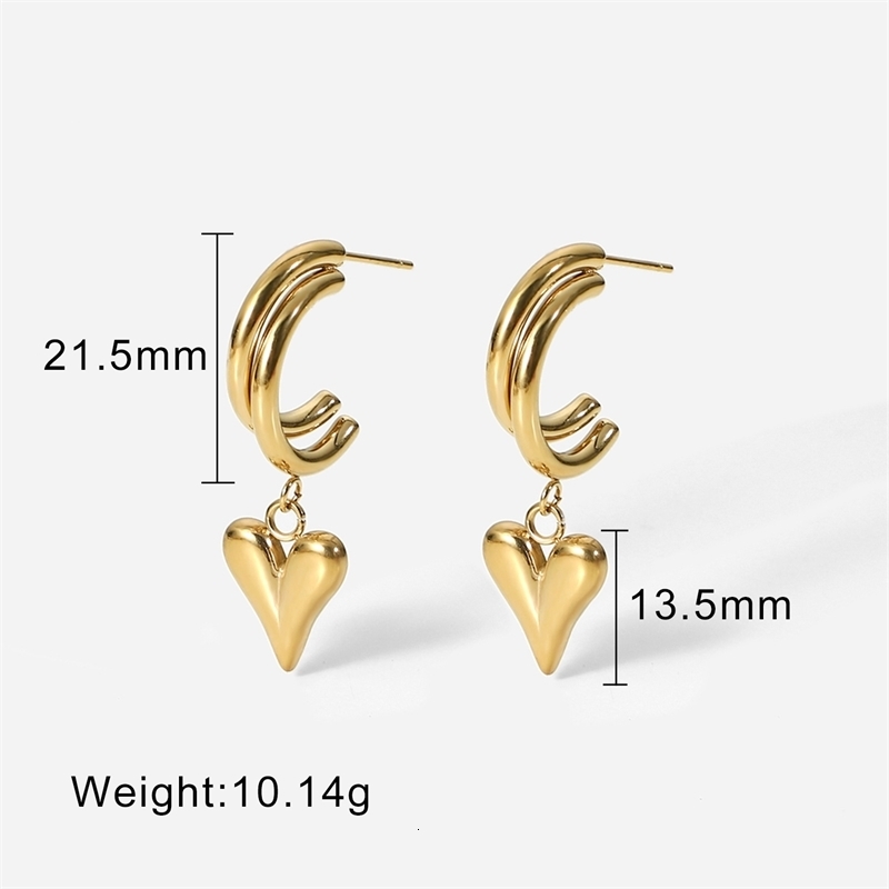 Stud Fashion Cute Love Heart Pendant Earrings Charms Loops Circle Dangle Hoop For Women Party Jewelry Gifts 230714