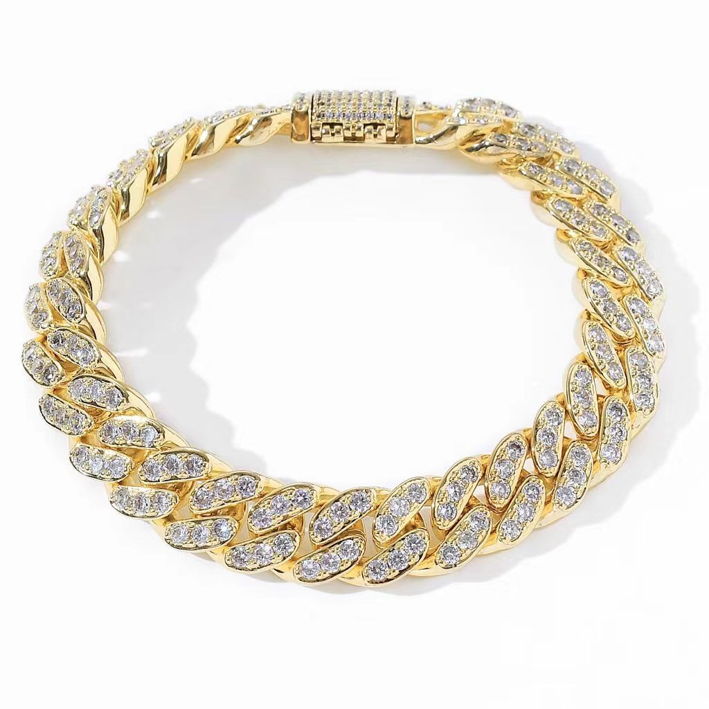 Designer Necklace Bracelet Jewelry For Women Gold Sier Chains Dia Inlay Men Cuban k Chain Bracelets Necklaces Moissanite Ornaments
