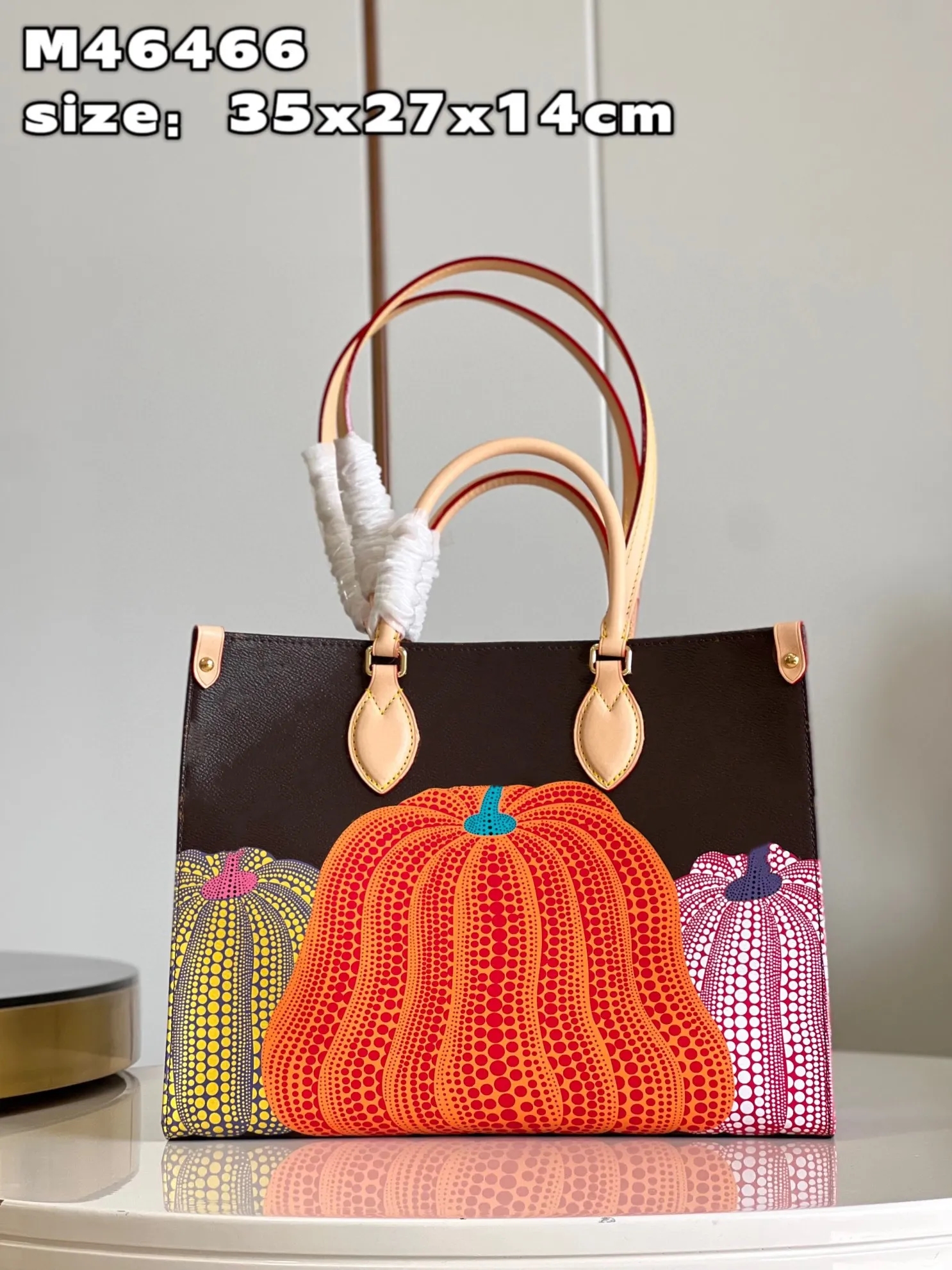 M46466 new women's handbag high-end quality underarm bag pumpkin wind super good-looking inside the capacity is very large travel leisure shopping can