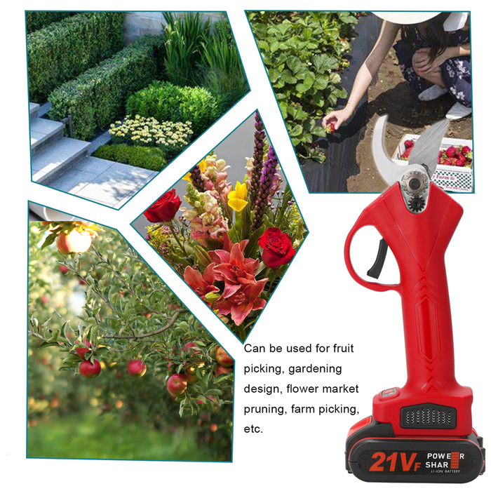Pruning Tools 21V Cordless Electric Pruner Pruning Shear Efficient Fruit Tree Bonsai Pruning Branches Cutter Landscaping Tool Gardening tools 230714