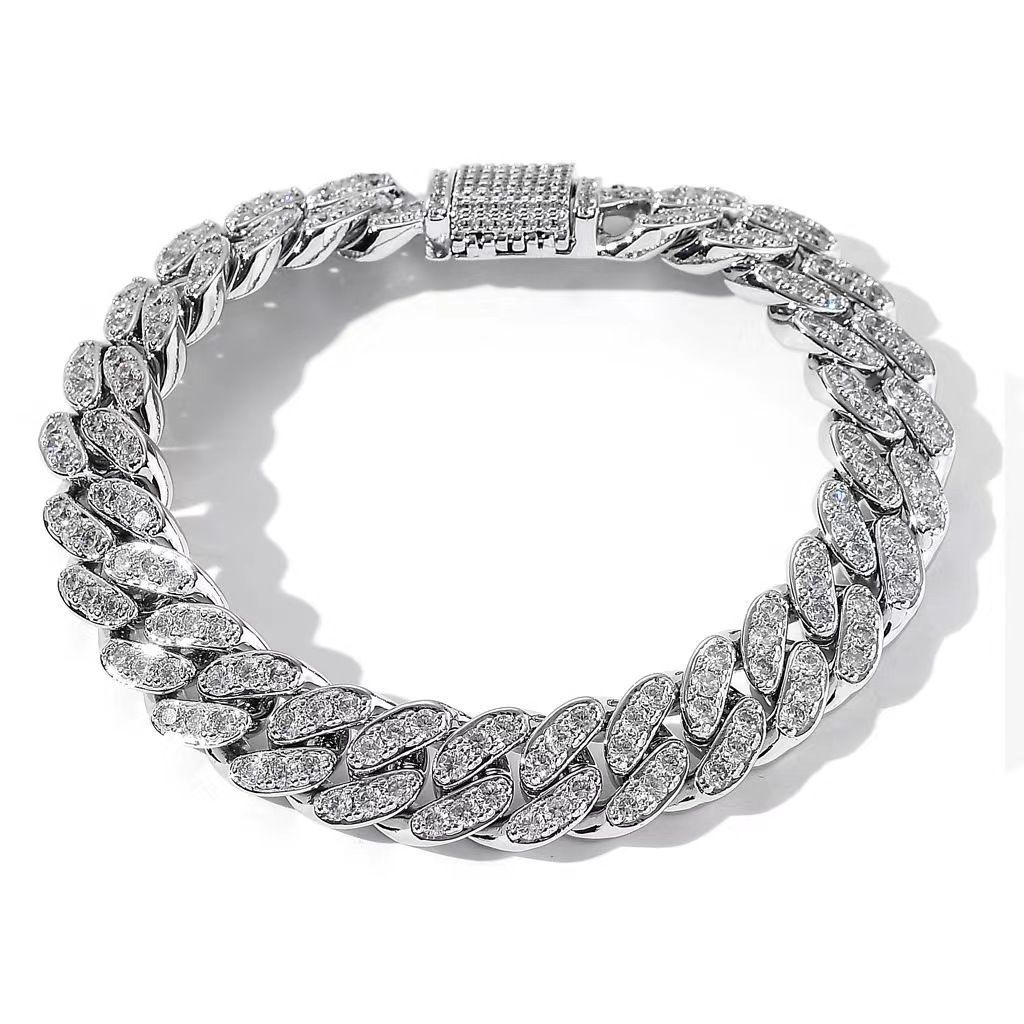 Designer Necklace Bracelet Jewelry For Women Gold Sier Chains Dia Inlay Men Cuban k Chain Bracelets Necklaces Moissanite Ornaments