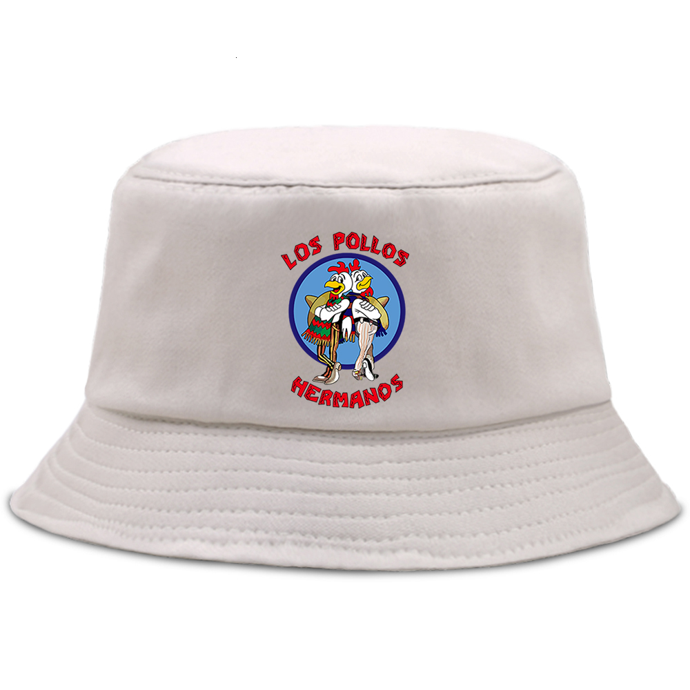 Outdoor Hats Funny LOS POLLOS Hermanos Print Bob Panama Bucket Hat Women Fishing Hats Fisherman Cap Cotton Outdoor Sunscreen Sun Shade Caps 230714