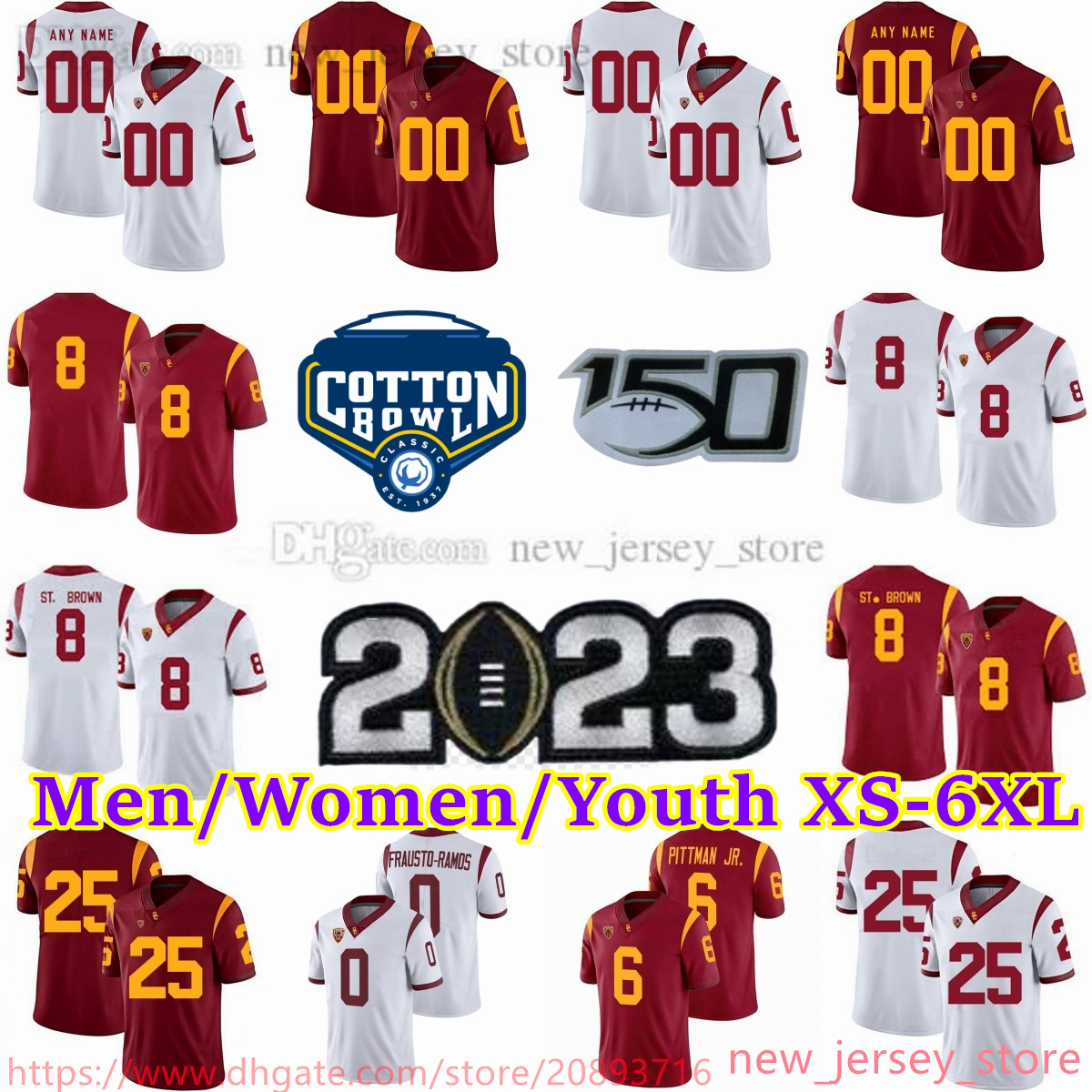 2023-24 Custom S-6XL NCAA USC Trojans Football Jersey Smith-Schuster Polamalu Williams St. Brown Jones II Seau Matthews Palmer Frausto-Ramos Bush Pittman Jr. Ta'ufo'ou, Other jerseys. contact seller
2023-24 Custom S-6XL NCAA USC Trojans Football Jersey Smith-Schuster Polamalu Williams St. Brown Jones II Seau Matthews Palmer Frausto-Ramos Bush Pittman Jr. Ta'ufo'ou, Other jerseys. contact seller