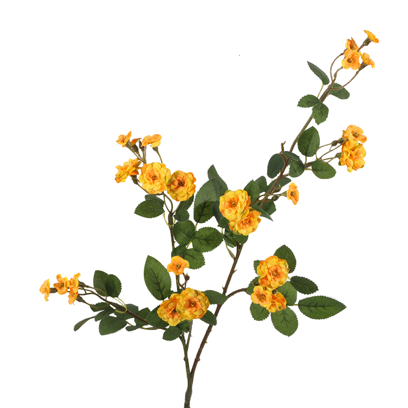 Dried Flowers small rose Long branch simulation flower silk decorative ornaments wedding Living Flower Home wholesale 230715