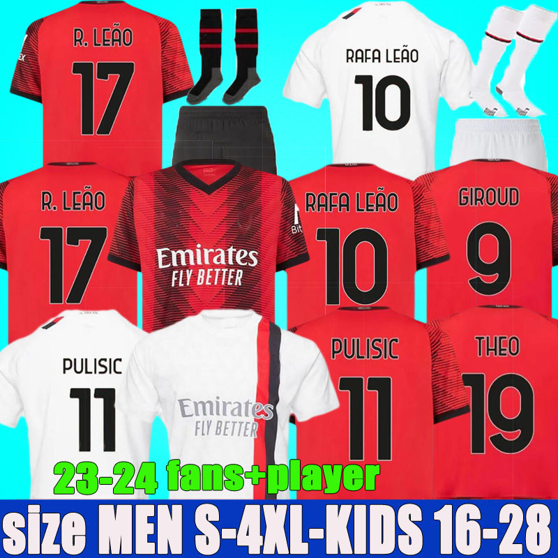 23/24 AC MILANS PULISIC RAFA LEAO Soccer Jerseys IBRAHIMOVIC GIROUD 2023 2024 THEO TONALI Shirt ROMAGNOLI S.CASTILLEJO BRAHIM KOCHE men kids kits Football uniform, 23-24 home serie a
23/24 AC MILANS PULISIC RAFA LEAO Soccer Jerseys IBRAHIMOVIC GIROUD 2023 2024 THEO TONALI Shirt ROMAGNOLI S.CASTILLEJO BRAHIM KOCHE men kids kits Football uniform, 23-24 home serie a