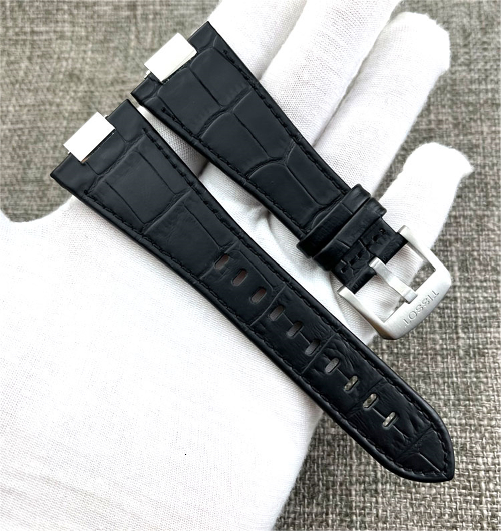 Watch Bands Genuine Leather Watchband for Tissot 1853 PRX series Strap Belt T137.407 T137.410 Convex End Men's Bracelet Wrist Strap Bracelet 2307