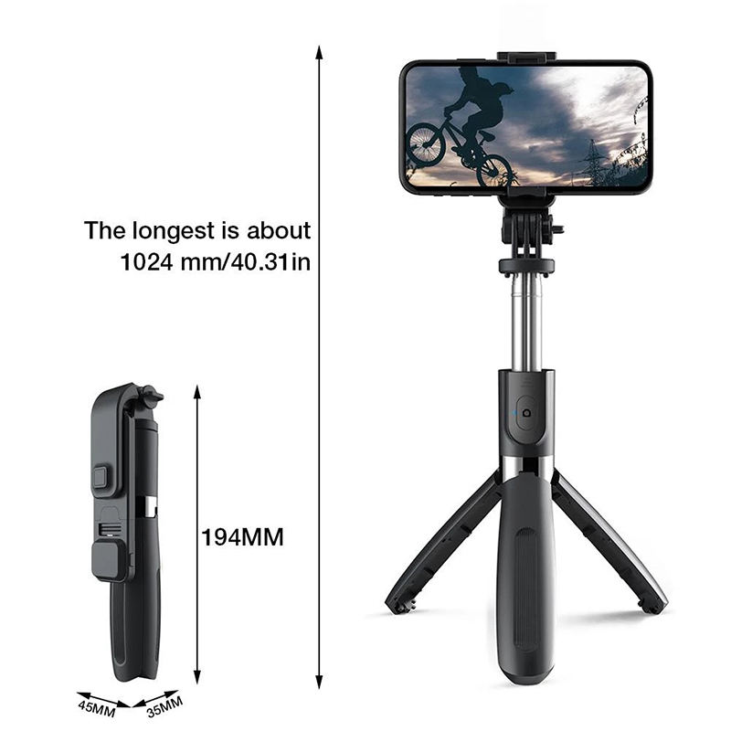 L02s Foldable Tripod Monopod Selfie Stick Blue tooth With Wireless Button Shutter Selfie Stick With LED For iOS Android