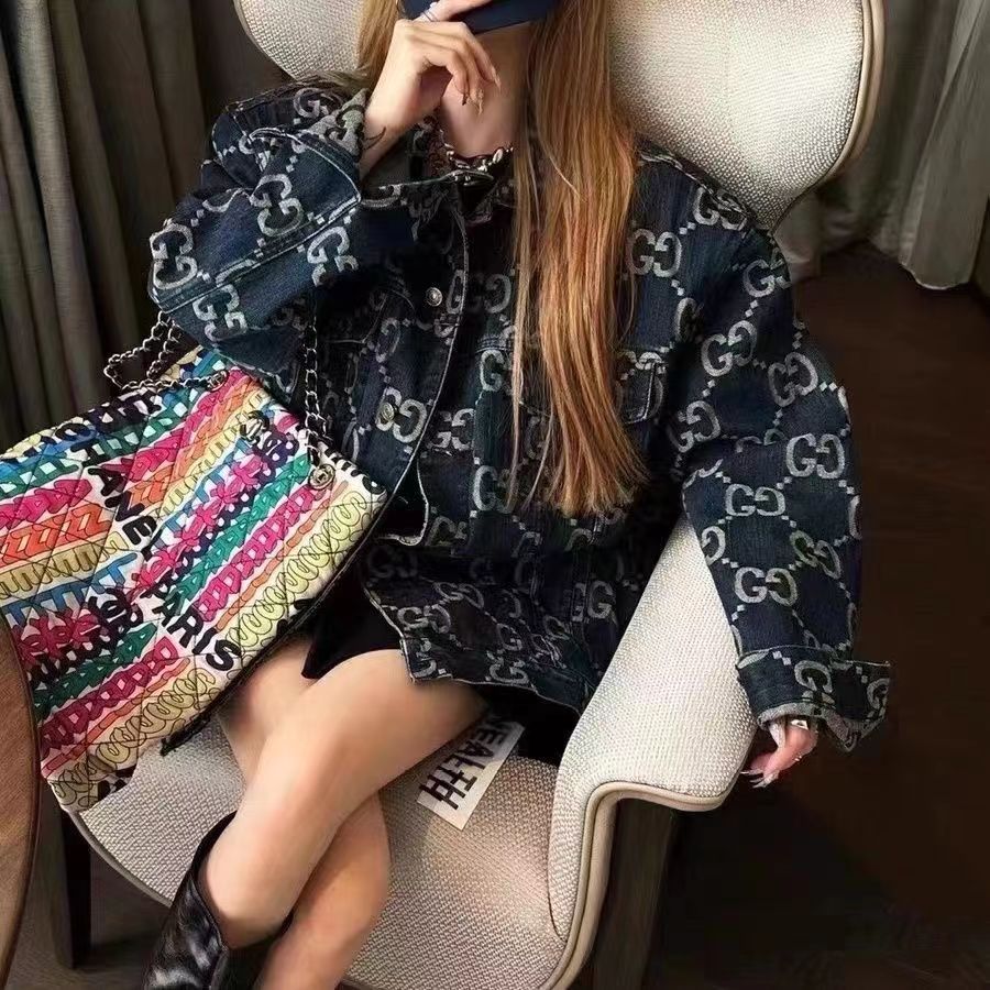 Womens Designer Jackets Denim Woman Coats Double G Autumn Spring Style Slim For Lady Jacket Designer Coat A8581, Blue tops
Womens Designer Jackets Denim Woman Coats Double G Autumn Spring Style Slim For Lady Jacket Designer Coat A8581, Blue tops