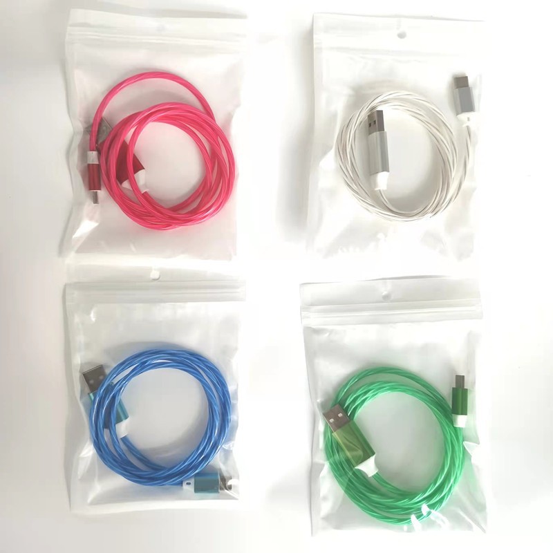 2A Phone Cables Fast Charger LED Flowing Light Cable Charging Line Streamer Quick Charge Wire for Samsung Huawei Xiaomi phones