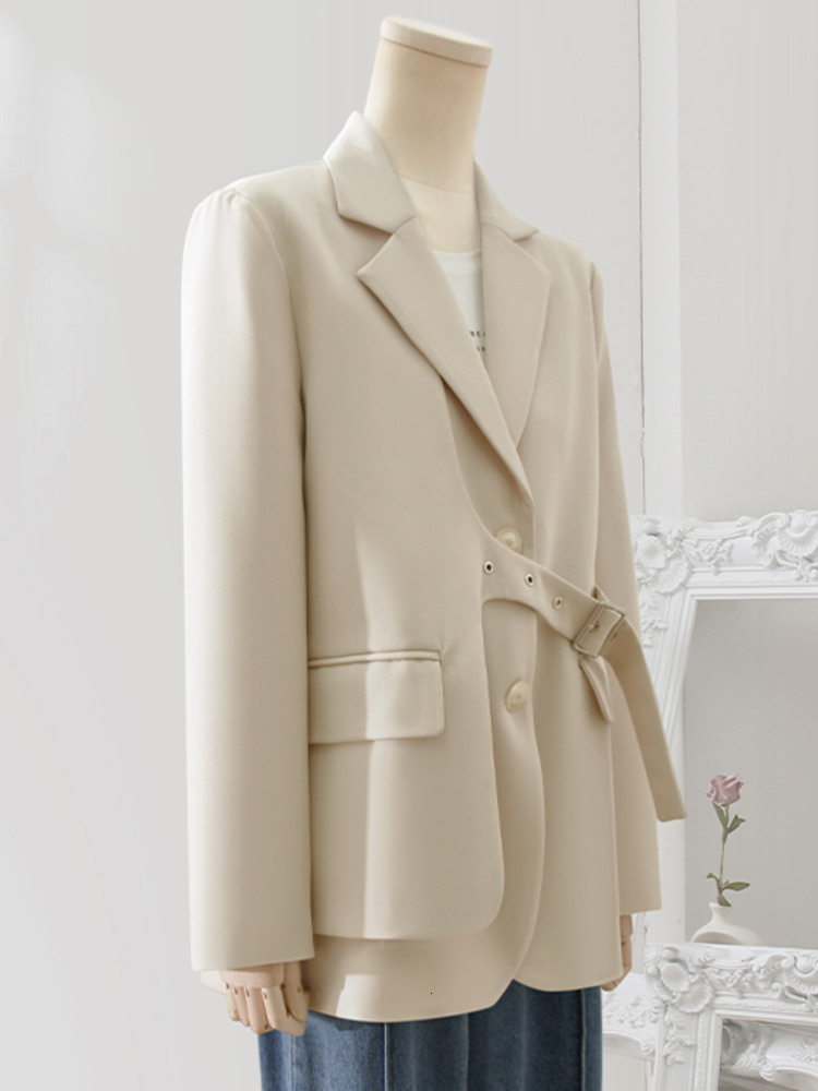 Women s Suits Blazers LANMREM Spliced Blazer Coat For Women Single Breasted Long Sleeves Korean Coats Female Clothing 2023 Autumn 32D163 230715