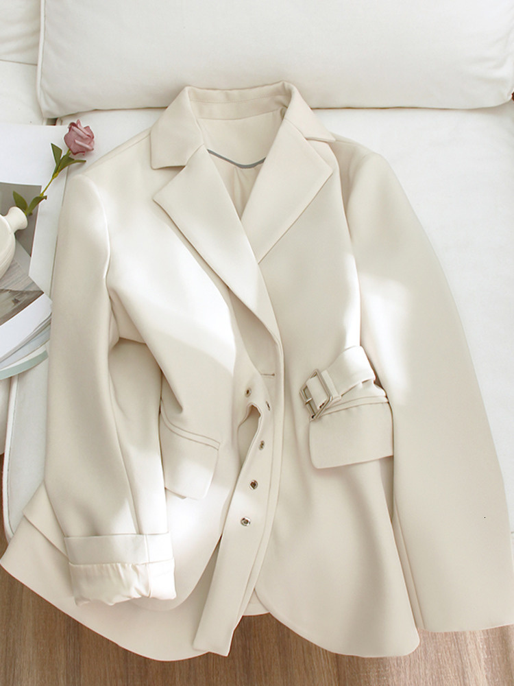 Women s Suits Blazers LANMREM Spliced Blazer Coat For Women Single Breasted Long Sleeves Korean Coats Female Clothing 2023 Autumn 32D163 230715