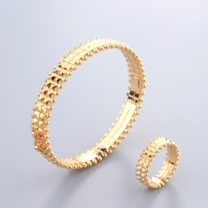 wide rose 18K gold gear silver bangle bracelets for women set ring men luxury tennis Fashion unisex jewelry designer jewlery party gifts Accessories W