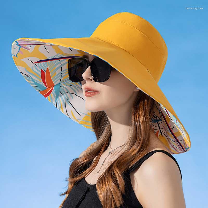 Wide Brim Hats Double Sided Large Women Sun Hat Luxury Wearable Plant Printing Cotton Bucket Cap Light Breathable Summer Top, Double sided -yellow
Wide Brim Hats Double Sided Large Women Sun Hat Luxury Wearable Plant Printing Cotton Bucket Cap Light Breathable Summer Top, Double sided -yellow