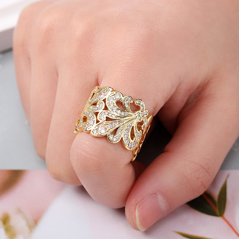 Vintage Jewelry Wedding Rings Handmade Sterg Sier White 5A Cubic Zircon CZ Dia Hollow wer Women Engagement court Ring For Lover Gift