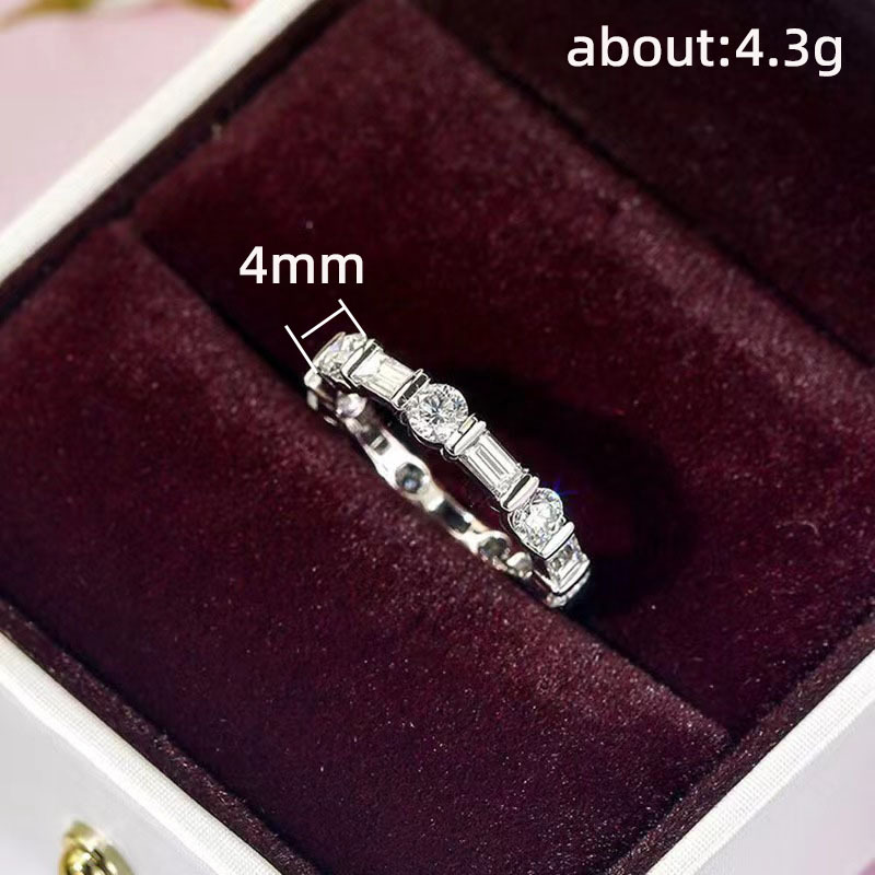 Handmade Wedding Rings: Simple Fashion Jewelry with Round Cut White CZ Dia Eternity Band for Women 4