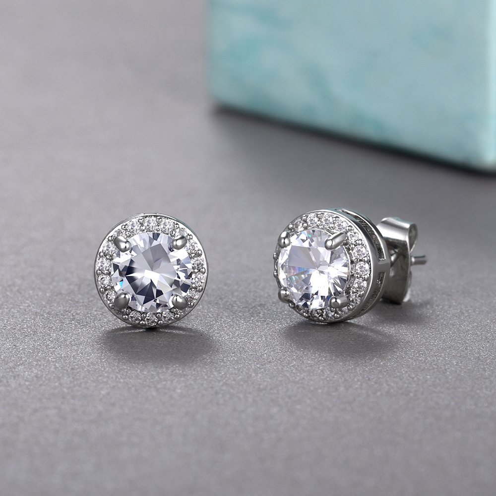 Chic 925 Sterling Silver Diamond Earrings - Perfect Accessory for Engagements and Special Occasions
