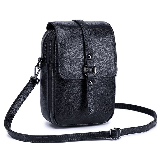 Bag for Women Cell Phone Purse Smartphone Wallet Shoulder Strap Handbag Genuine Leather Casual Solid Crossbody Bags