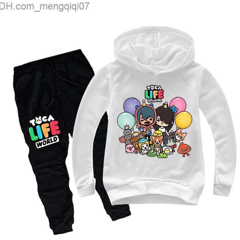 Clothing Sets Toca Boca Life World Children Baby Boys Toca Life World Sweatshirt Sets Children Tops+Pant Kids Girls Clothes Hoodies Suit Z230717