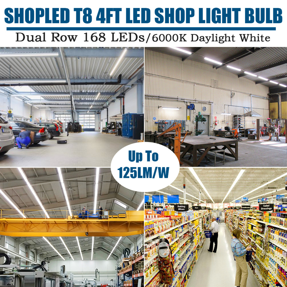 LED T8 Tube 4FT 22W 28W 2800LM SMD2835 192LEDS Light Lamp Bulb 4 feet 1.2m Double row 85-265V led shop lightS