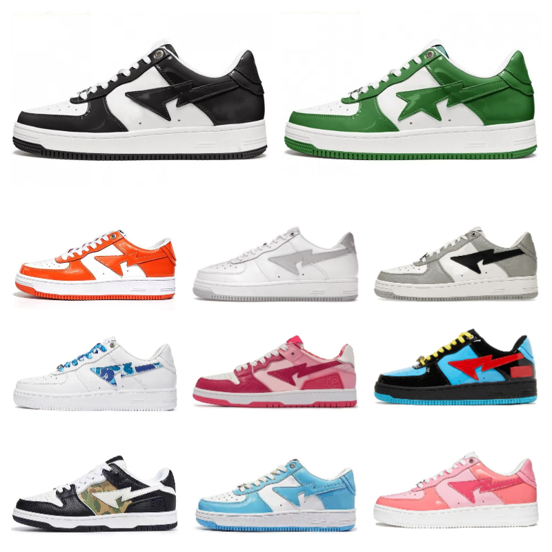 Casual Shoes For Men Women Designer Black White Green Orange Platform Sk8 Sta Patent Leather Bapestas Luxury Camo Blue Plate-forme Ivory Trainers Jogging Sneakers, Shoe lace
Casual Shoes For Men Women Designer Black White Green Orange Platform Sk8 Sta Patent Leather Bapestas Luxury Camo Blue Plate-forme Ivory Trainers Jogging Sneakers, Shoe lace