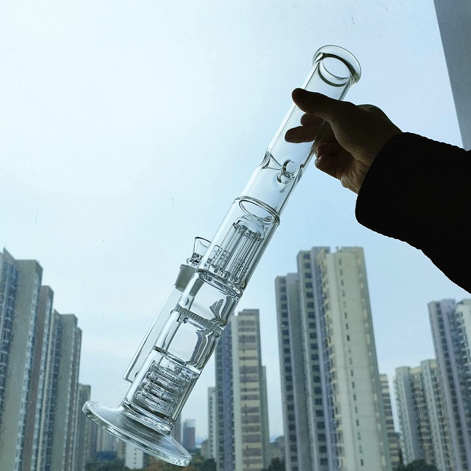 15.6inchs Percolator Water pipes Hookahs tall Glass Bong heady Dab Rigs chicha smoke Pipe With 18mm Bowl