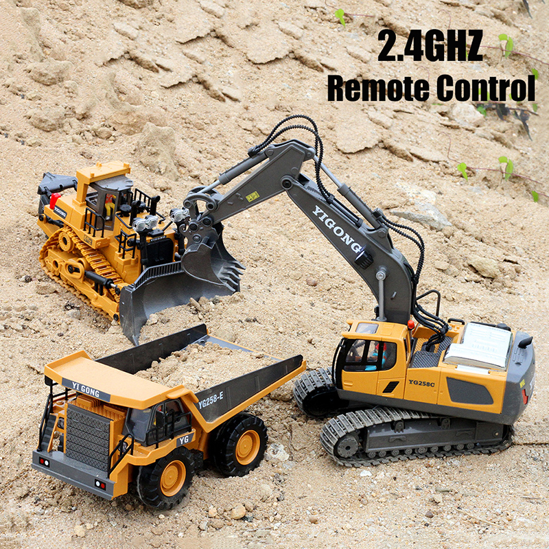 Remote Control Child's Toy Truck: Robust Radio Commanded Model Cars & Digger Set