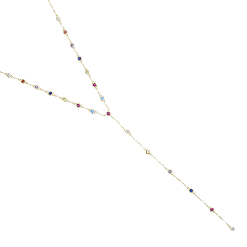 rainbow color mini round zircon wedding Necklace long chain women lady girl new fashion Iced Out Zirconia hip hop best gift Jewelry