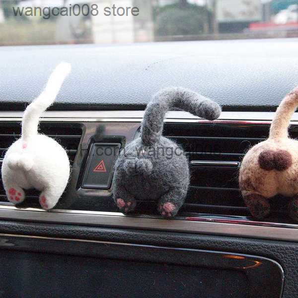 Interior Decorations Creative Car Decoration of Cat butt Cat Animal Wool Felting Handmade Toy Doll Felt Poked DIY Arts Crafts Needlework T230717