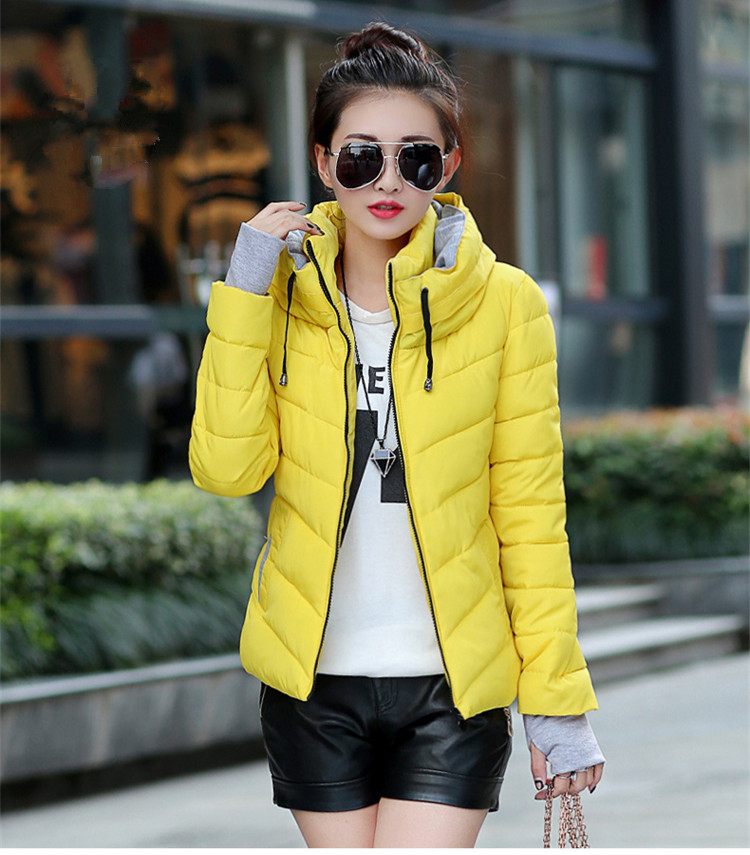 L008 Women Down Jacket Yoga Short Outfit Solid Color Puffer Coat Sports Winter Padded Parka