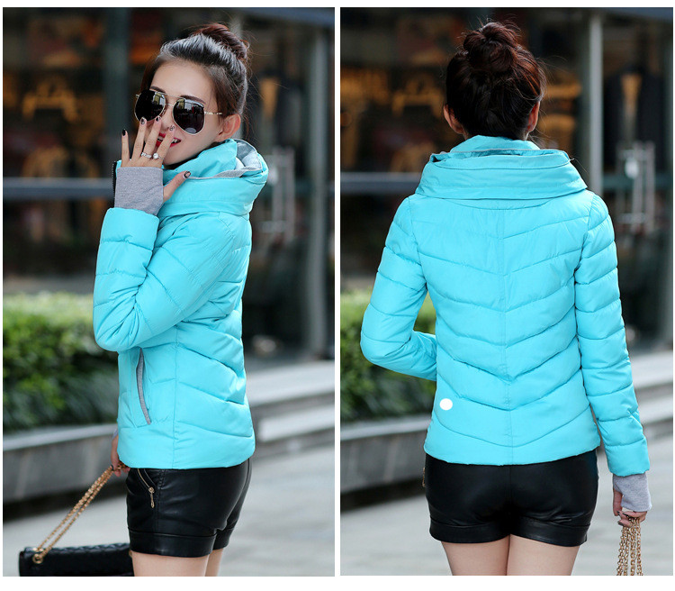 L008 Women Down Jacket Yoga Short Outfit Solid Color Puffer Coat Sports Winter Padded Parka